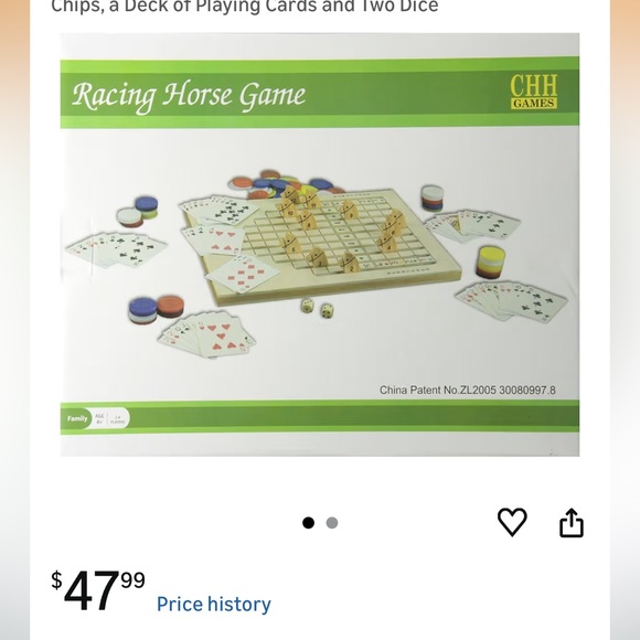 Racing Horse Family Game Wood Board Classic Game Ages 12+ 2-8 Players - Picture 3 of 4